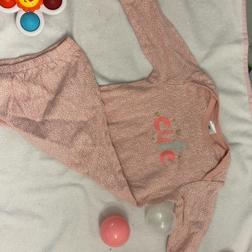 Gerber Pink Onesie with Heart Accents
